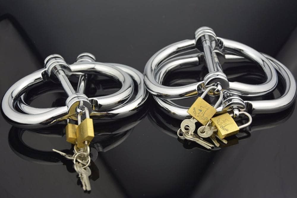 Stainless Steel Handcuffs With Lock Sex Restraint Tools