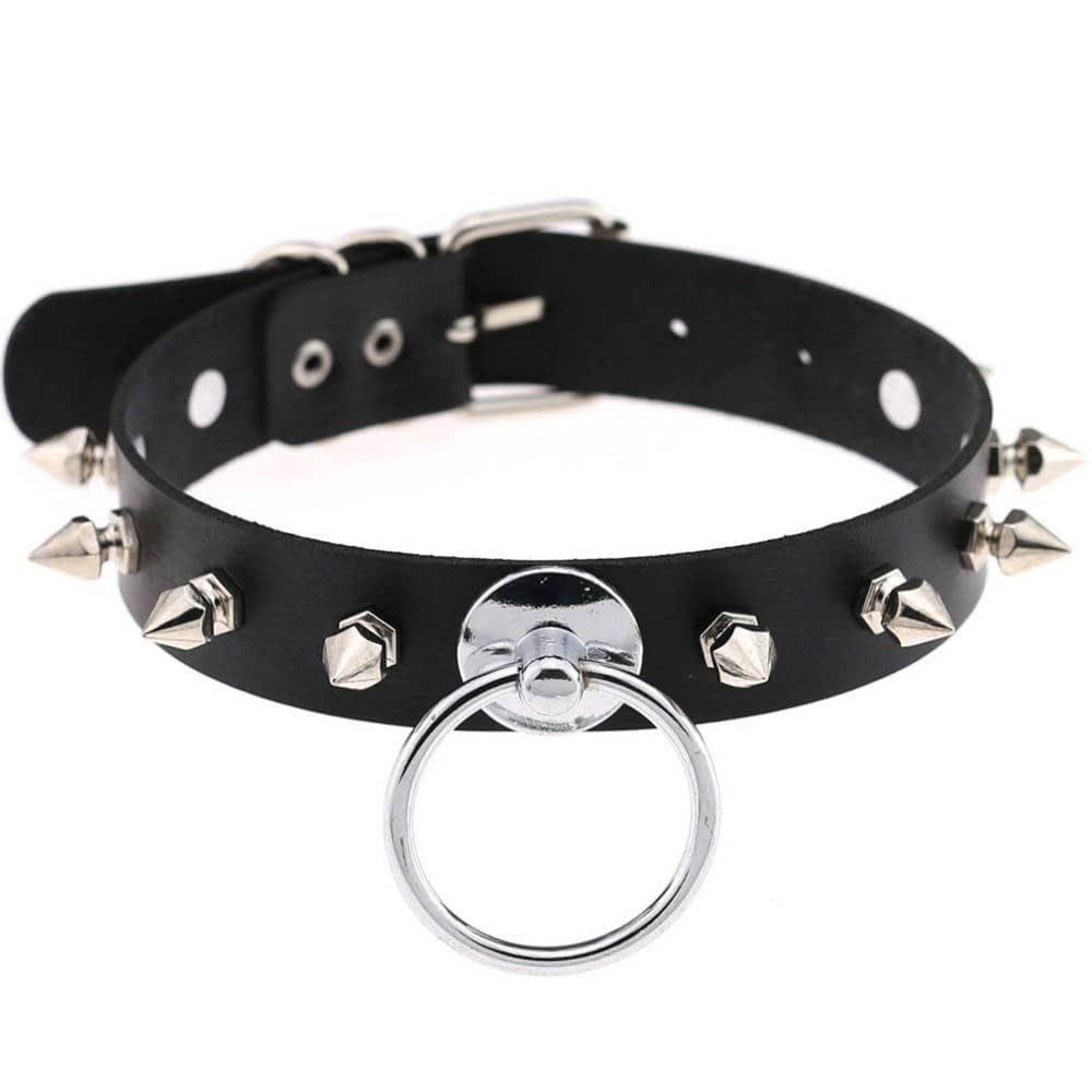 BDSM play collar, Black Spike choker collar women/men punk Vegan ...