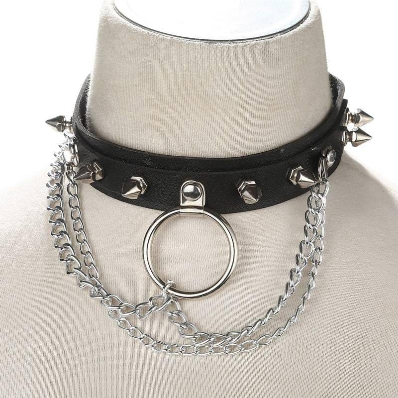 BDSM play collar, Black Spike choker collar women/men punk Vegan ...