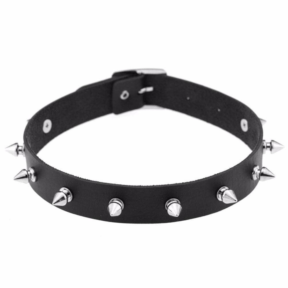 BDSM play collar, Black Spike choker collar women/men punk Vegan ...